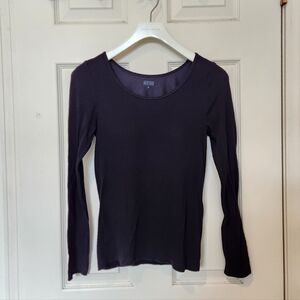 Uniqlo black heattech ribbed long sleeves bra top